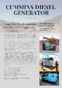 Cummins diesel generator for mining industry