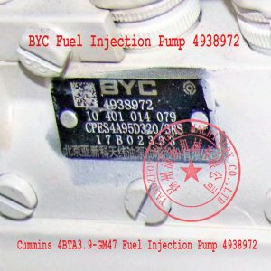 BYC fuel injection pump 4938972 nameplate